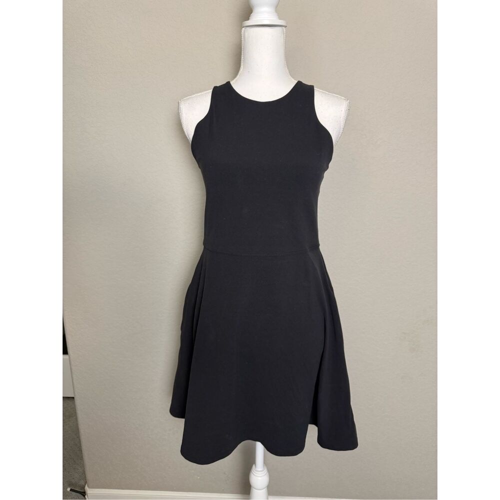 Athleta Black Sleeveless A-Line Mini Dress